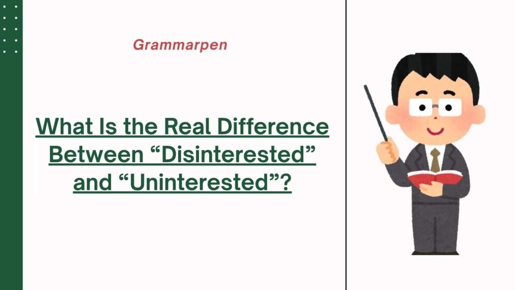 disinterested vs uninterested